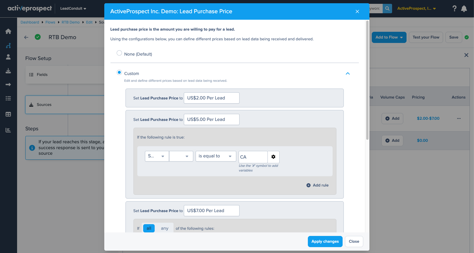 Real-Time Bidding pricing configuration