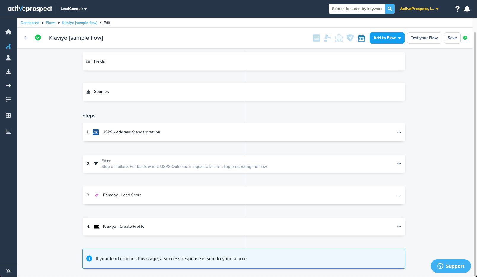 integration steps in a flow