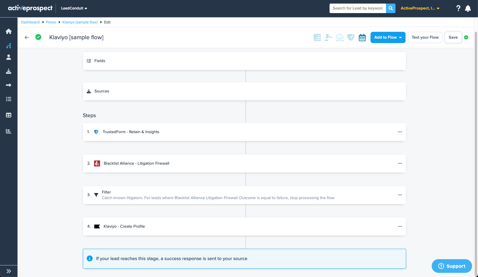 add-on steps in a flow