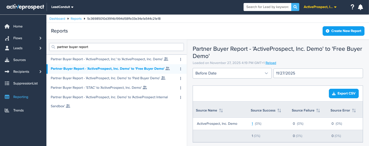 Partner Buyer Report