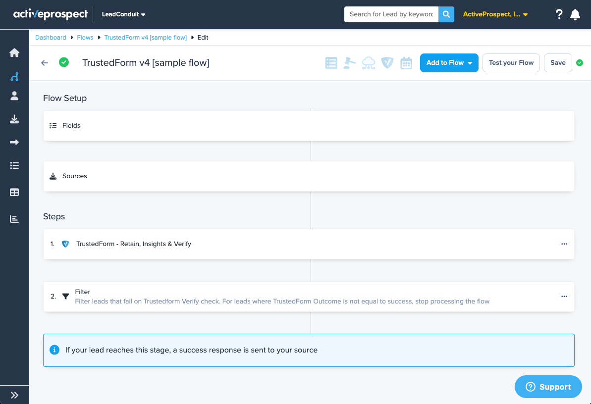TrustedForm Add‑On Step