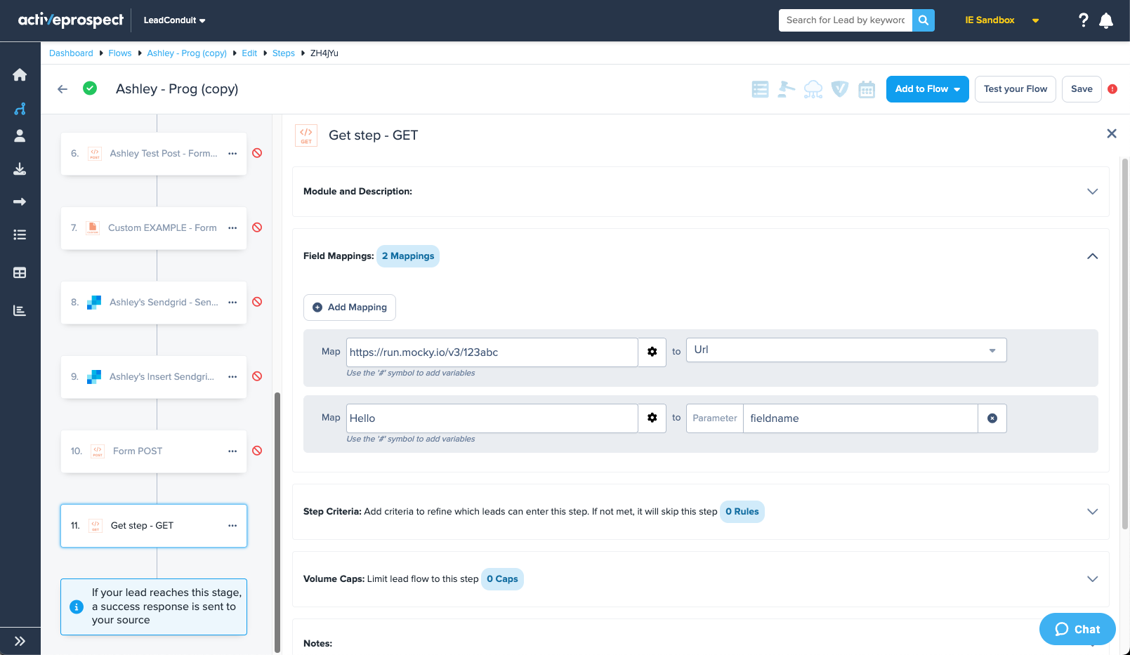 form post mapping step