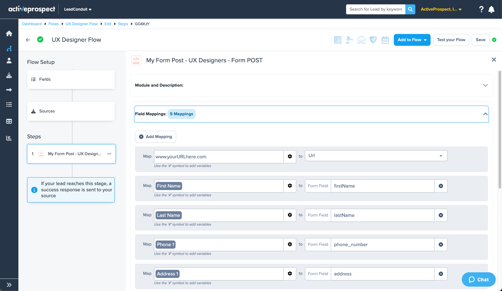 form post mapping step
