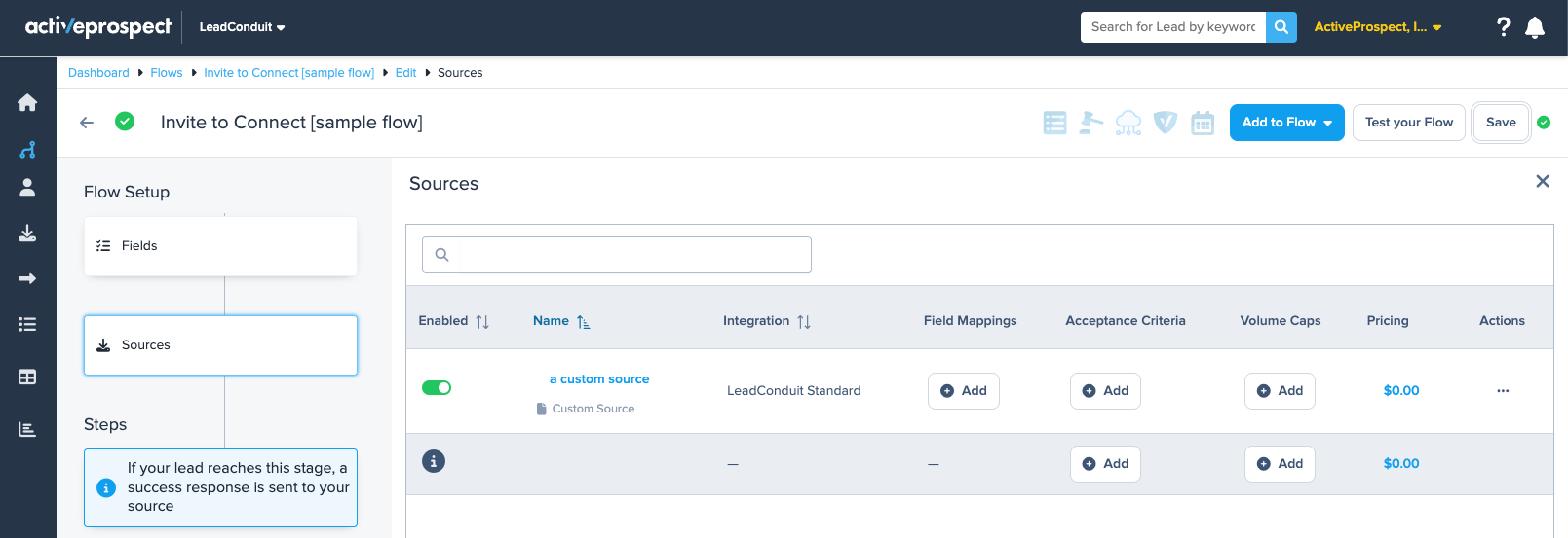 a custom source in a flow