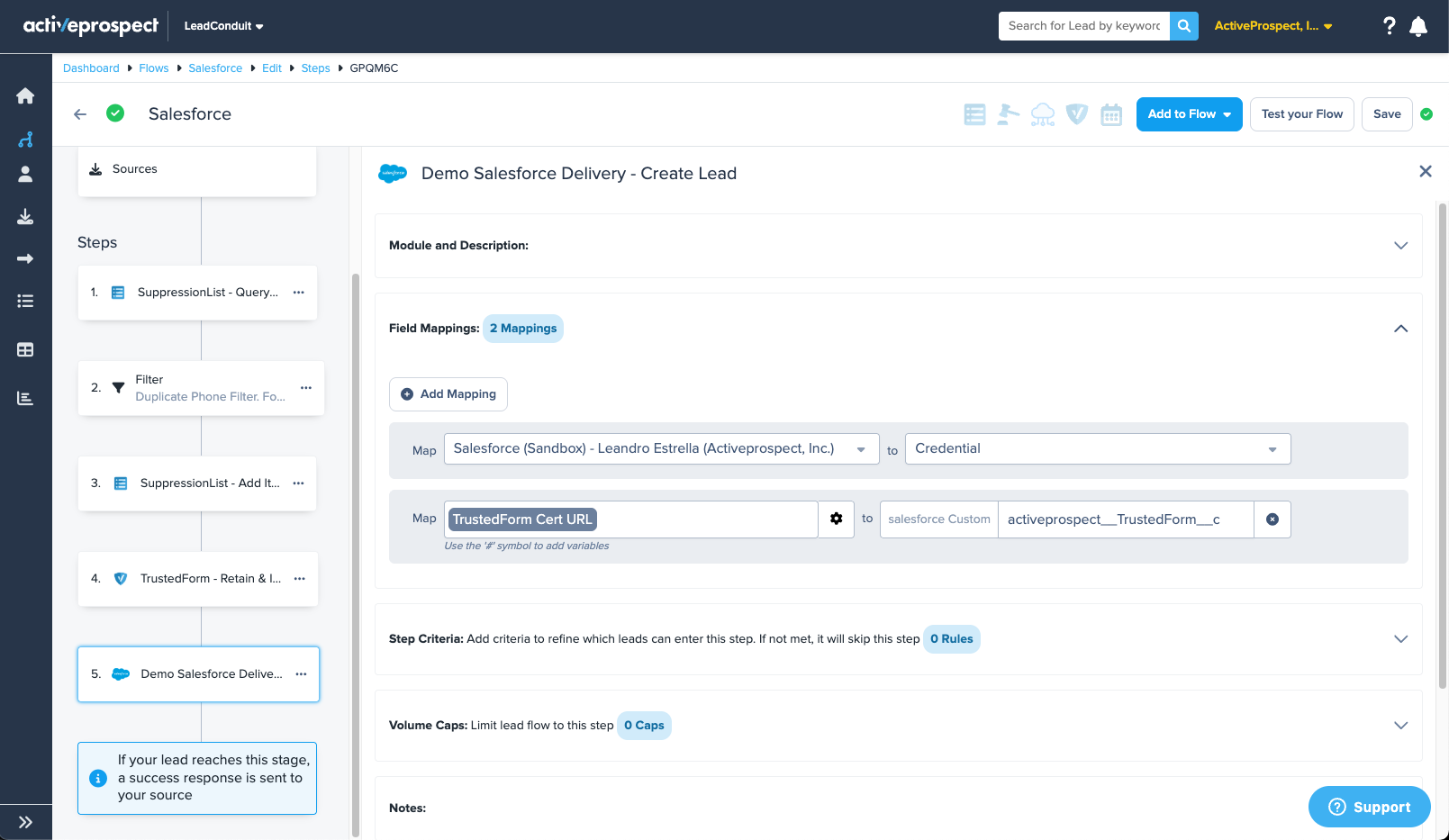 Field Mappings for the Salesforce Standard Integration