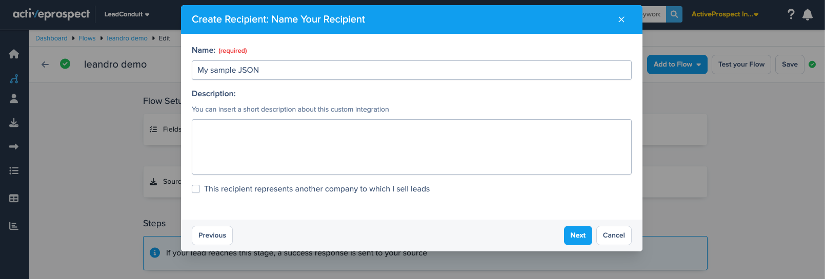 json name configuration