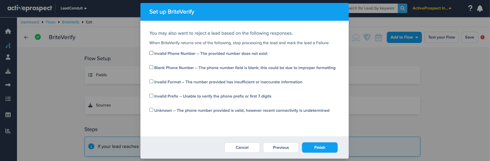 briteverify settings