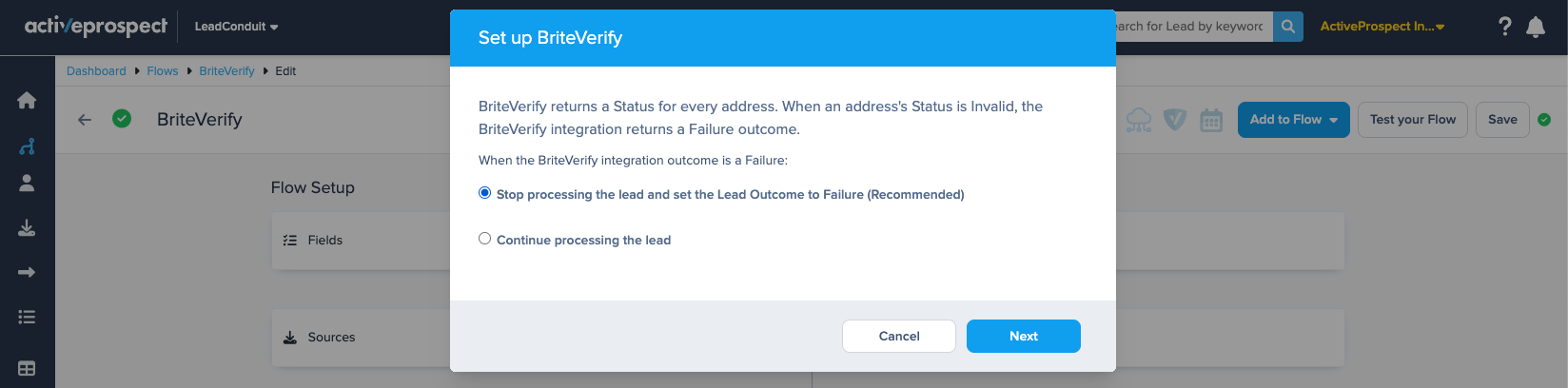 briteverify failure decisions