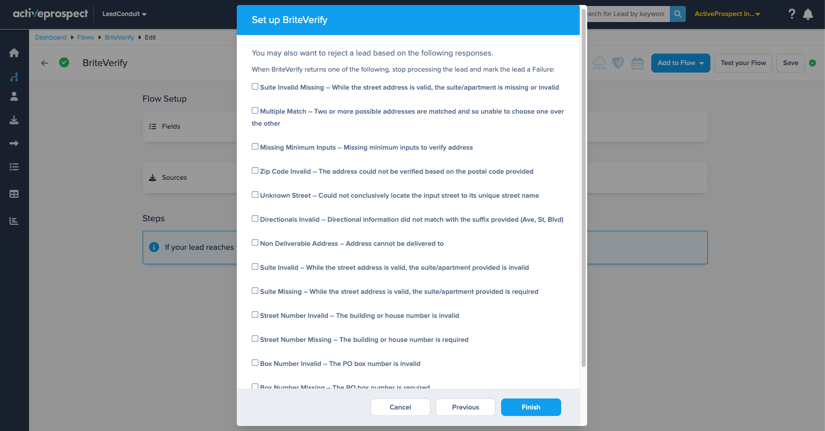 briteverify settings
