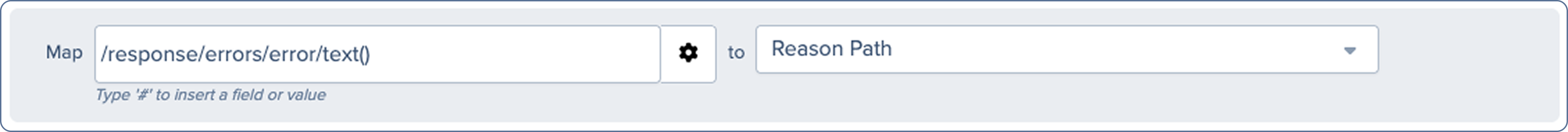 Rejection reason mapping example showing .