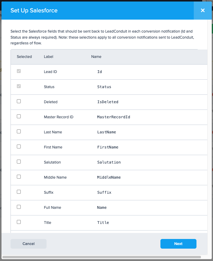 Salesforce feedback mappings