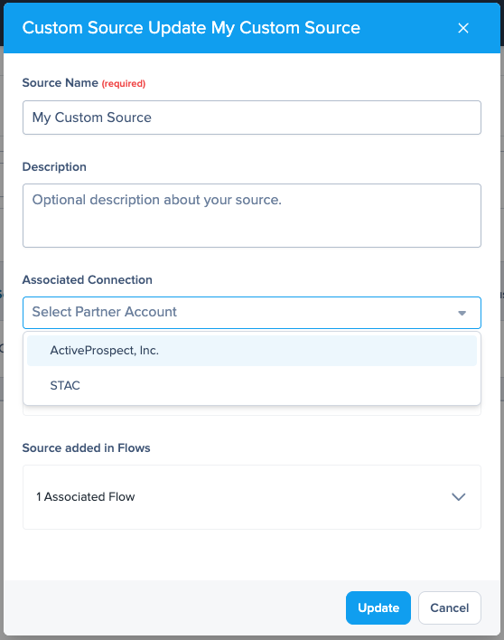 edit source modal
