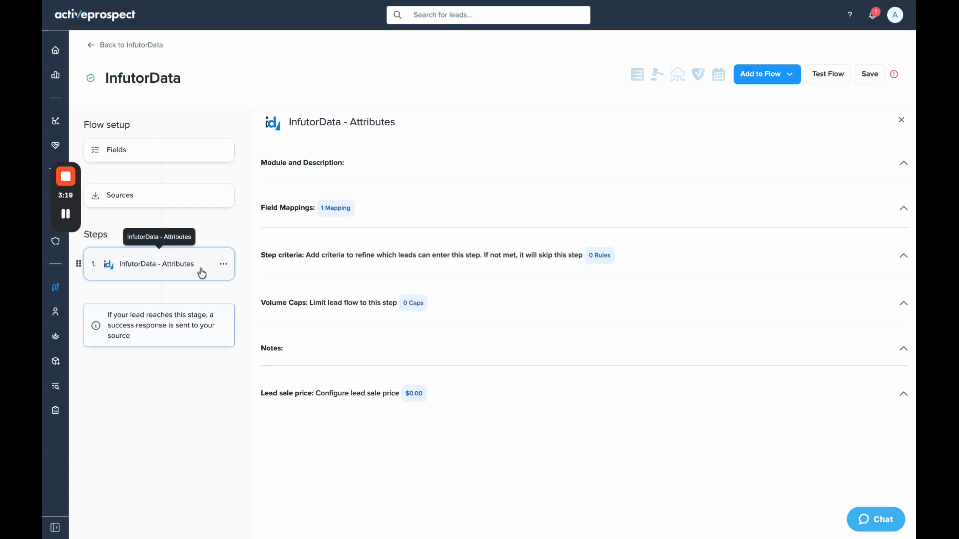 InfutorData - Attributes added as step 1 in the flow